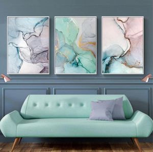 Géométrique Agate Marble Modern Abstract Toile Painte d'huile Affiches nordiques et imprimés Images d'art mural pour le salon décor de la maison3123040