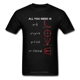 Geometrische Algebra Vergelijking Grafiek T-shirts Alles Wat Je Nodig Hebt Is Liefde Wiskunde Probleem Zwarte Mode TeeShirt Plus Size T-shirt 220505