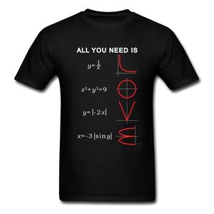Geometrische algebra -vergelijkingsgrafiek T -shirts a ll You Need Is Love Math Science Probage Black Fashion Teeshirt Plus Size Nieuw T -shirt 210409