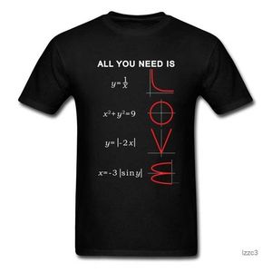 Geometrische algebra -vergelijkingsgrafiek T -shirts A ll You Need Is Love Math Science Probleem Black Teeshirt Plus T -shirt 210714 3J2A