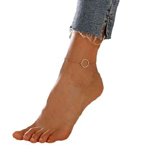 Geometrische grote cirkel voor vrouwen voet enkelbandje armband zomer strand blote voeten sandalen armbanden enkel op het been vrouwelijk