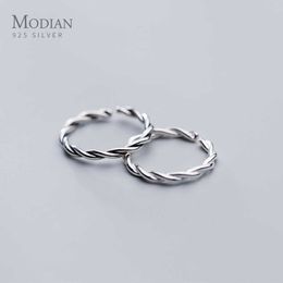 Geometrische kruislijn stapelbare slanke ring voor vrouwen open verstelbare 925 sterling zilver fijne sieraden partij geschenk 210707