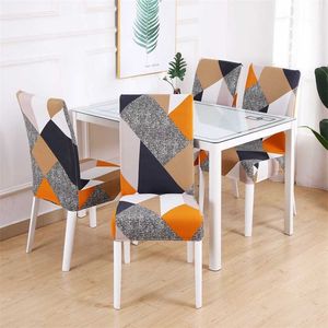 Geometrische Dining Stoel Cover Spandex Elastische Slipcover Case Stretch Covers voor Wedding El Banket Room 2111105