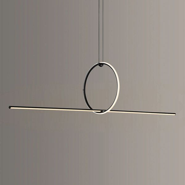 Géométrique Flos Arrangement Lumière Minimaliste Cercle Anneau Suspension LED Ligne Lampe Suspendue Rétro Lampara Noir Cercle Éclairage