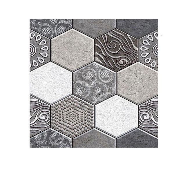 Autocollants de carreaux géométriques hexagonaux, 300x300mm, pour salle de bains, cuisine, papier peint, autocollant mural auto-adhésif imperméable, décoration de maison, DIY bricolage