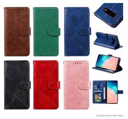 Fundas de billetera de cuero geométricas para Galaxy Note 10 S10 M20 A10S A20S A20E A80 A70 A50 A40 A10 A20 Triangle Hybrid Holder ID Card Slot Cover