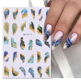 Geometrische lijnen Nagels Stickers Laser Gold Bronzing Slider Design Abstract Fun Spring en Winter Nagelfolie Decoratie