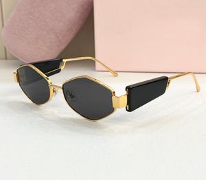 Lunettes de soleil géométriques en métal or noir/gris foncé lentille femmes hommes nuances Lunettes de Soleil Vintage Lunettes Occhiali da sole UV400 Lunettes