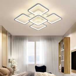 Plafond moderne à LEDs géométrique carré en aluminium lustre éclairage pour salon chambre cuisine maison lampe luminaires 281b