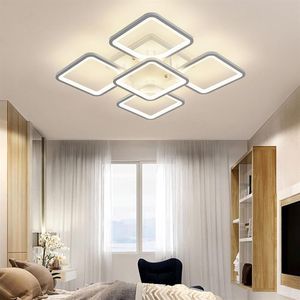 Plafond moderne à LEDs géométrique carré en aluminium lustre éclairage pour salon chambre cuisine maison lampe luminaires 290j