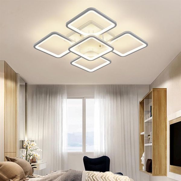 Géométrique Moderne Led Plafonnier Carré En Aluminium Lustre Éclairage pour Salon Chambre Cuisine Maison Lampe Luminaires273n