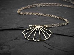 Geometrische origami Zee -clam shell ketting nautische ariel zeemeerminconch zeeschelp hanger ketting kettingen voor oceaan strandfeest cadeau3456261