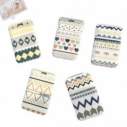 Geometrische patroonkaart Cover Case Men Women Work Badge Keyring Wallet Student School Acc Card Bus Bus Credit ID Card Holder Bags A20T#