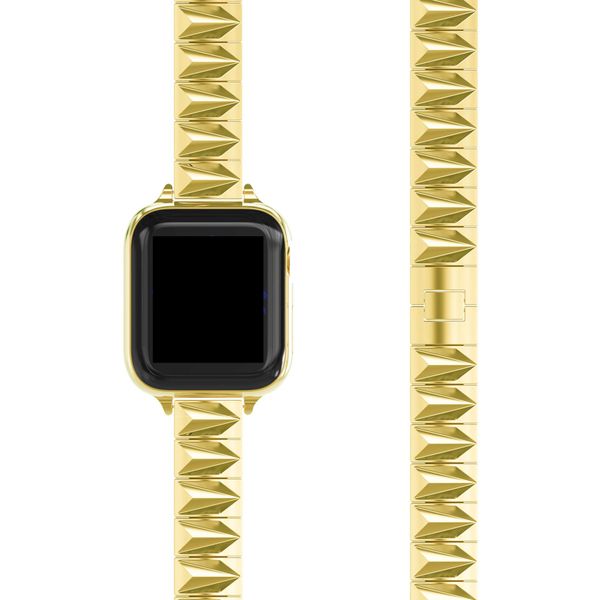 Chaîne de bracelet en métal à motif géométrique pour Apple Watch 41mm 45mm 44mm 42mm 40mm 38mm bandes Bracelet iwatch série 7 6 5 4 3 Bracelet accessoires de bracelet de montre