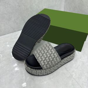 Patrón geométrico Designador de Jacquar Sandalias Sandalias para mujeres Slippers de primavera de verano Tobogán Slipers Mujer Fibra de fibra de goma de goma