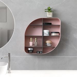 Geometrische Punch-Free Wall Storage Rack Home Woonkamer Decoratie Plank Slaapkamer Keuken Badkamer 210423