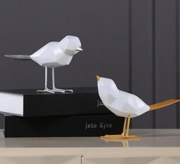 Résine géométrique Craft Bird Figurine State Office Office Ornements Sculpture Accessoires Décoration Home Sculpture Bird Escultura9980168