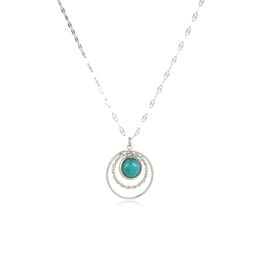 Collier de pendentif rond géométrique avec pierre naturelle Femmes Collier en acier inoxydable Collier Collier Femme Cadeau