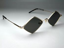Gafas de sol geométricas Rombo 302 Golas grises de oro Gafas de sol diseñadoras Sunnies Sunnies Lunettes de Soleil UV400 Eyewear