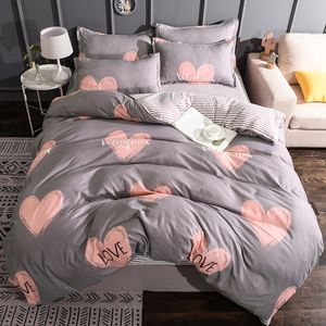 Juego de cama geométrico de invierno, funda nórdica de franela de lana para el hogar, ropa de cama cálida, juego de ropa de cama Pastoral Caroset Star, 4 Uds., 296S