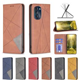 Geometrie PU lederen portemonnee kisten voor Moto G 5G 2023 G13 G23 E13 4G G53 5G G73 REDMI 12C K60 VERTICAL HYBRID HIT Sluiting Hybride Hybride Flip Cover Geometric Suck magnetische zakje