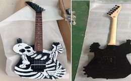 George Lynch Guitar Black Skull Bones Bodved Gucy Guitars Electric 6 String Strings Musical Instrument4588013