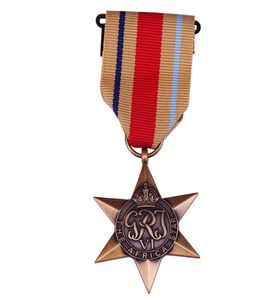 Ruban de médaille en laiton George VI, l'étoile d'afrique, collection de récompenses militaires du Commonwealth britannique de la seconde guerre mondiale, 1013038