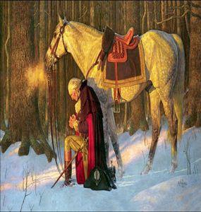 Oración de George Washington en Valley Forge Pintado a mano Impresión HD Guerra Arte militar Pintura al óleo sobre lienzo Tamaños múltiples Marco Opción5200237