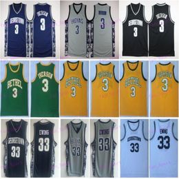 Georgetown Hoyas Basketball College 33 Allen Iverson Jerseys 3 University High School Besiktas Cola Turka de Turquía Camiseta turca Todo cosido NCAA