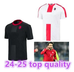 Géorgie 2024 Euro Cup Soccer Jersey Ghakvetadze Nouveau 2025 Georgia National Team 24 25 Football Shirt Men Kids Kit Ret Home Red Away White Men's Uniform 8899