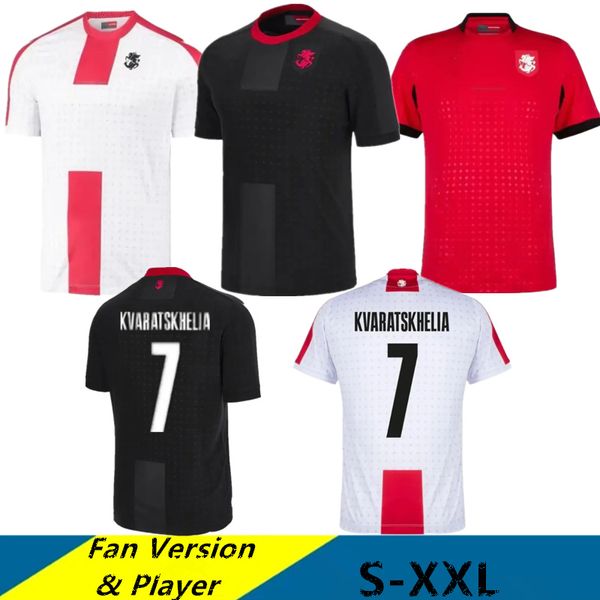 Georgia 2024 Euro Cup Soccer Jersey Ghakvetadze Nuevo 2025 Equipo nacional de Georgia 24 25 Camisa de fútbol Kit para niños Kit Pet Home Red Away White Men's Uniform Kvaratskhelia