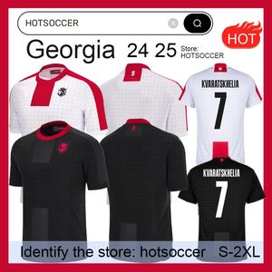 Georgia Soccer Jersey Kvaratskhelia 2024 Euro Cup Islands National Team Home Away Football Shirts Kit Chakvetadze Davitashvili Kvilitaia Mikautadze Zivzivadze