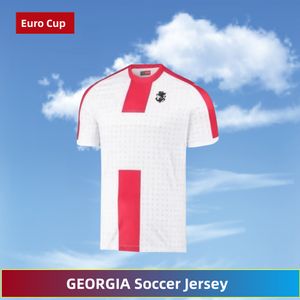 Géorgie Soccer Jersey Kvaratskhelia 2024-2025 Équipe nationale Home Shirts de football Kit Chakvetadze Davitashvili Kvitaia Mikautadze Zivzivadze