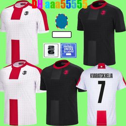 Georgia Soccer Jerseys Club Filts Kvaratskhelia 2024 Euro Cup Islands Team Football Shirts Kit Chakvetadze Davitashvili Kvitaia Mikautadze Zivzivadze