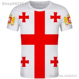 GÉORGIE t-shirt bricolage gratuit sur mesure nom numéro géo t-shirt drapeau de la nation ge imprimer république géorgienne pays po s vêtements 220702