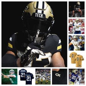 Maillot de football Georgia Tech Yellow Jackets 66 Benjamin Galloway 73 Patrick Screws Jr. 75 Jakiah Leftwich 78 Ethan Mackenny 11 Jamal Haynes 8 Makius Scott 43 Collins