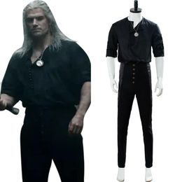 Geralt van Rivia Cosplay Kostuum Ketting Vrijetijdskleding Outfit Volledige Set2243