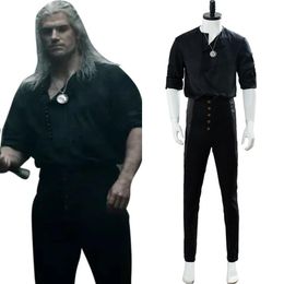 Geralt van Rivia Cosplay Kostuum Ketting Vrijetijdskleding Outfit Volledige Set2691