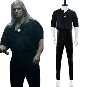 Geralt van Rivia Cosplay Kostuum Ketting Vrijetijdskleding Outfit Volledige Set3335