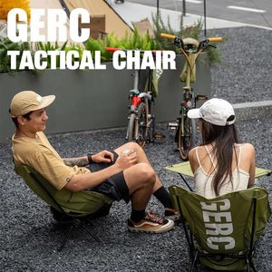 GERC plusieurs invités Camping équitation en plein air chaise pliante légère adultes enfants stockage Portable lune chaise tactique 240319