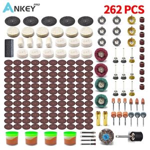 Gereedschap 262 piezas Kit de mini broca eléctrica Accesorios de herramientas rotativas abrasivas Discos de corte de diamante Juego de pulido de lijado para Dremel