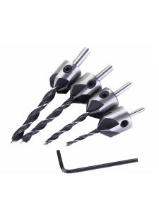 Gereedschap 4 uds/7 Uds juego de brocas de perforación con cabeza avellanada 3 puntas taladro para carpintería 3,4,5,6,7,8,10mm con llave hexagonal de 2,5mm