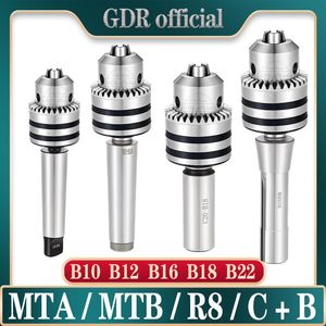 Gereedschapshouder Drill Chuck MT1 MT2 MT3 MT4 MT5 R8 C10 C12 C16 C20 B10 B12 B16 B18 B22 MORSE DROOD CHUCK Arbor Lathe CNC Drill Machine Wood Tool