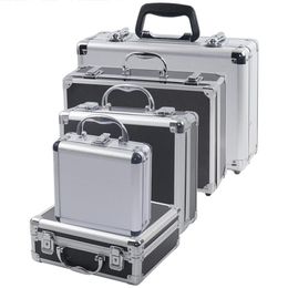 Boîte à outils portative en aluminium, équipement de sécurité, boîte à outils, boîte à instruments, mallette de rangement, valise résistante aux chocs avec éponge