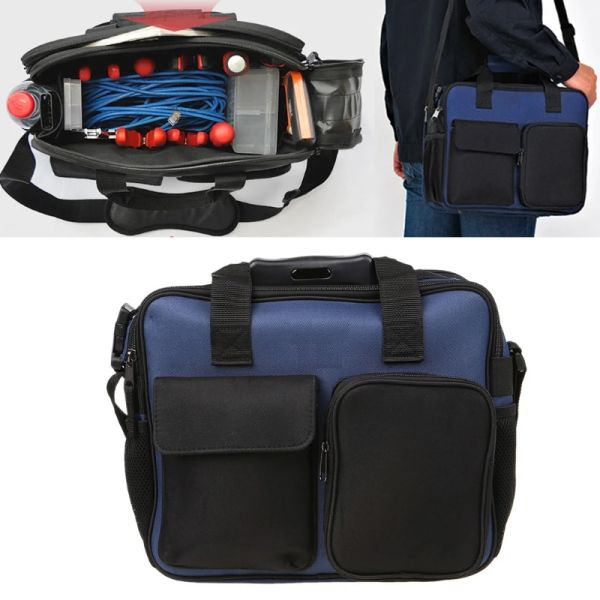 GereedSchapStsen 600D Tool Kit à outils Sac à bandoulière Portable Back Rangement Case de rangement Organisateur avec une bande de réflexion pour le jardinage des travailleurs S25