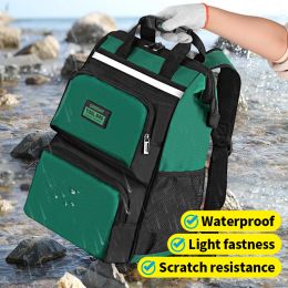 Sac à dos vert en tissu Oxford, sac de rangement portable solide et Durable, boîte à outils spéciale pour électricien d'entretien multifonctionnel