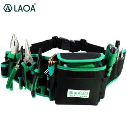 Gereedschapstassen LAOA Sac d'électricien étanche Double couche Sacs à outils Kit d'outils de rangement Sac de taille Poche pour électriciens professionnels