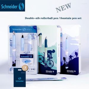 Deutscher Schneider Füllfederhalter/Kugelschreiber Mountaineering Highend Exquisite Geschenkbox-Set Doppelkopf-Briefpapier mit doppeltem Verwendungszweck