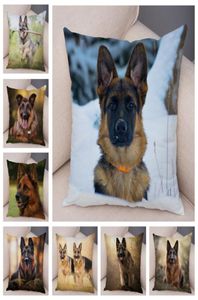 Duitse herder honden kussensloopbus Covers decor huisdier dier kussendeksel voor sofa home super soft short pluche kussensloop 4545cm5327055