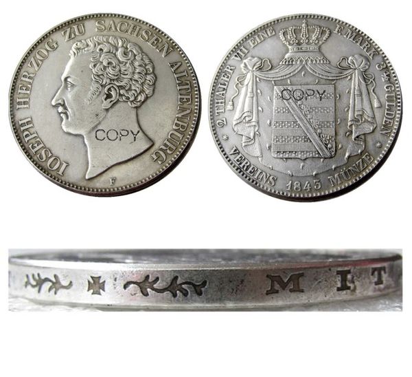 DE(05-10)ÉTATS ALLEMANDS. Artisanat Saxe-Altenbourg. Joseph. Un ensemble de (1841 1843 1847) FG 6 pièces AR 2 Thaler argent plaqué copie pièce en laiton ornements accessoires de décoration de la maison